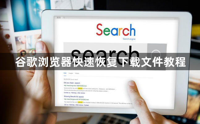 谷歌浏览器快速恢复下载文件教程1