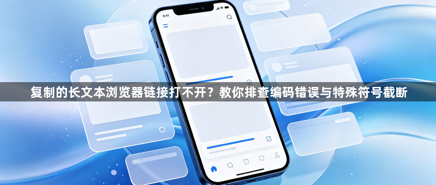 复制的长文本浏览器链接打不开？教你排查编码错误与特殊符号截断1