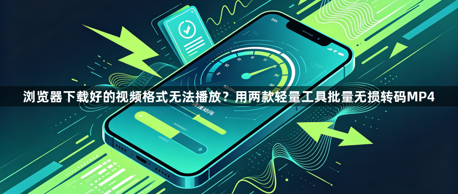浏览器下载好的视频格式无法播放？用两款轻量工具批量无损转码MP41