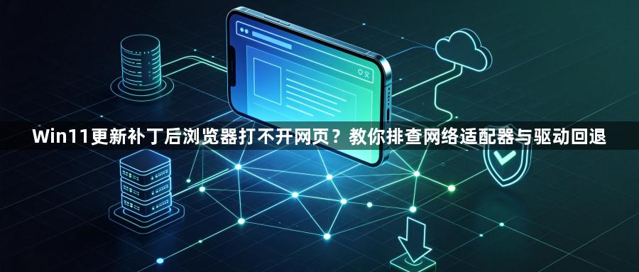 Win11更新补丁后浏览器打不开网页？教你排查网络适配器与驱动回退1