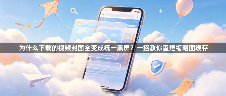 为什么下载的视频封面全变成统一黑屏?一招教你重建缩略图缓存1