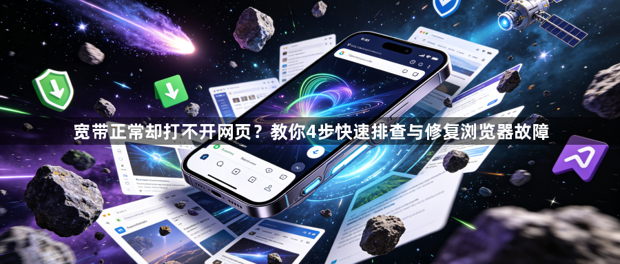 宽带正常却打不开网页?教你4步快速排查与修复浏览器故障1