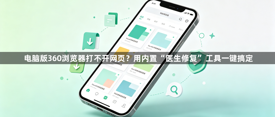 电脑版360浏览器打不开网页？用内置“医生修复”工具一键搞定1