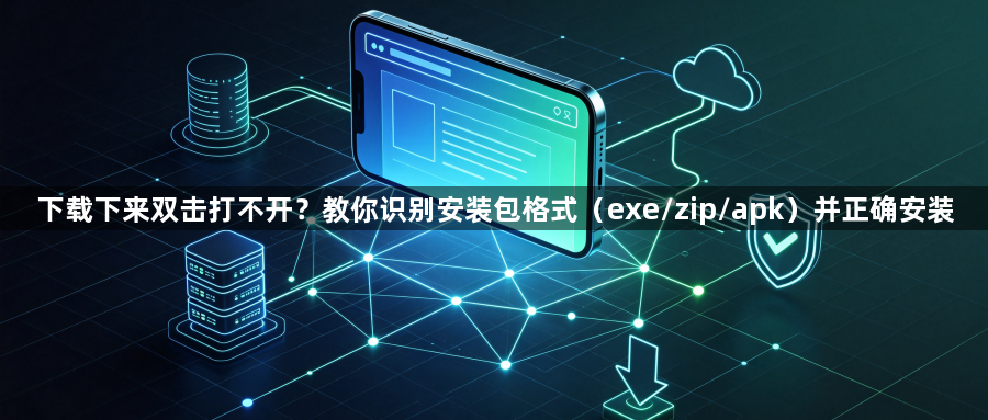 下载下来双击打不开?教你识别安装包格式(exe/zip/apk)并正确安装1